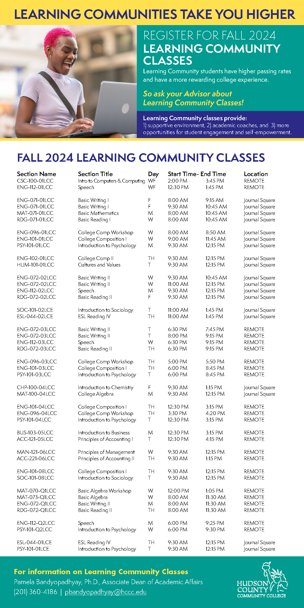 Class Offerings for Fall 2024 Flyer