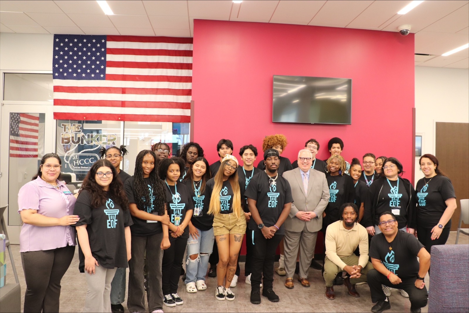 HCCC President Dr. Christopher Reber is pictured here with new students in HCCC’s Equal Opportunity Fund (EOF) Program.