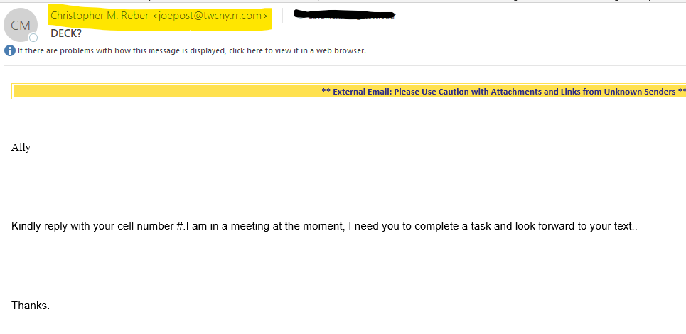 "DECK?" Email Fraud