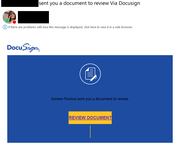 ITS Warning: False Docusign Review Email