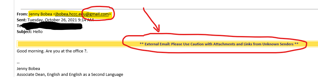 Are you at the office? Email Fraud