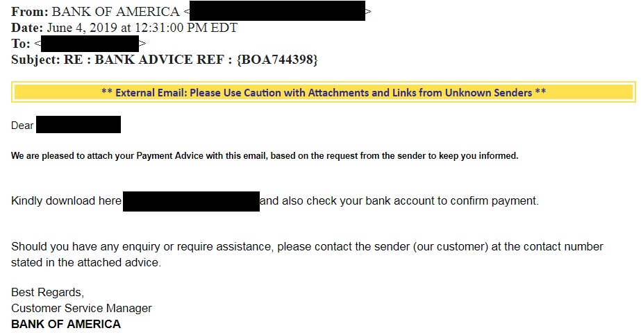 Bank of America Scam