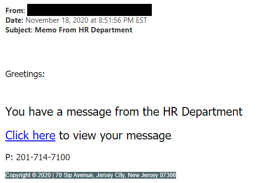 Memo From HR Department Fraud