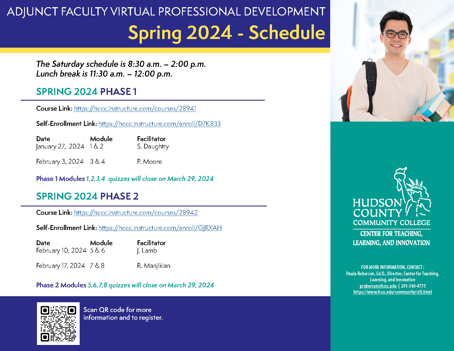 ADJUNCT FACULTY VIRTUAL PROFESSIONAL DEVELOPMENT SPRING 2024 SCHEDULE