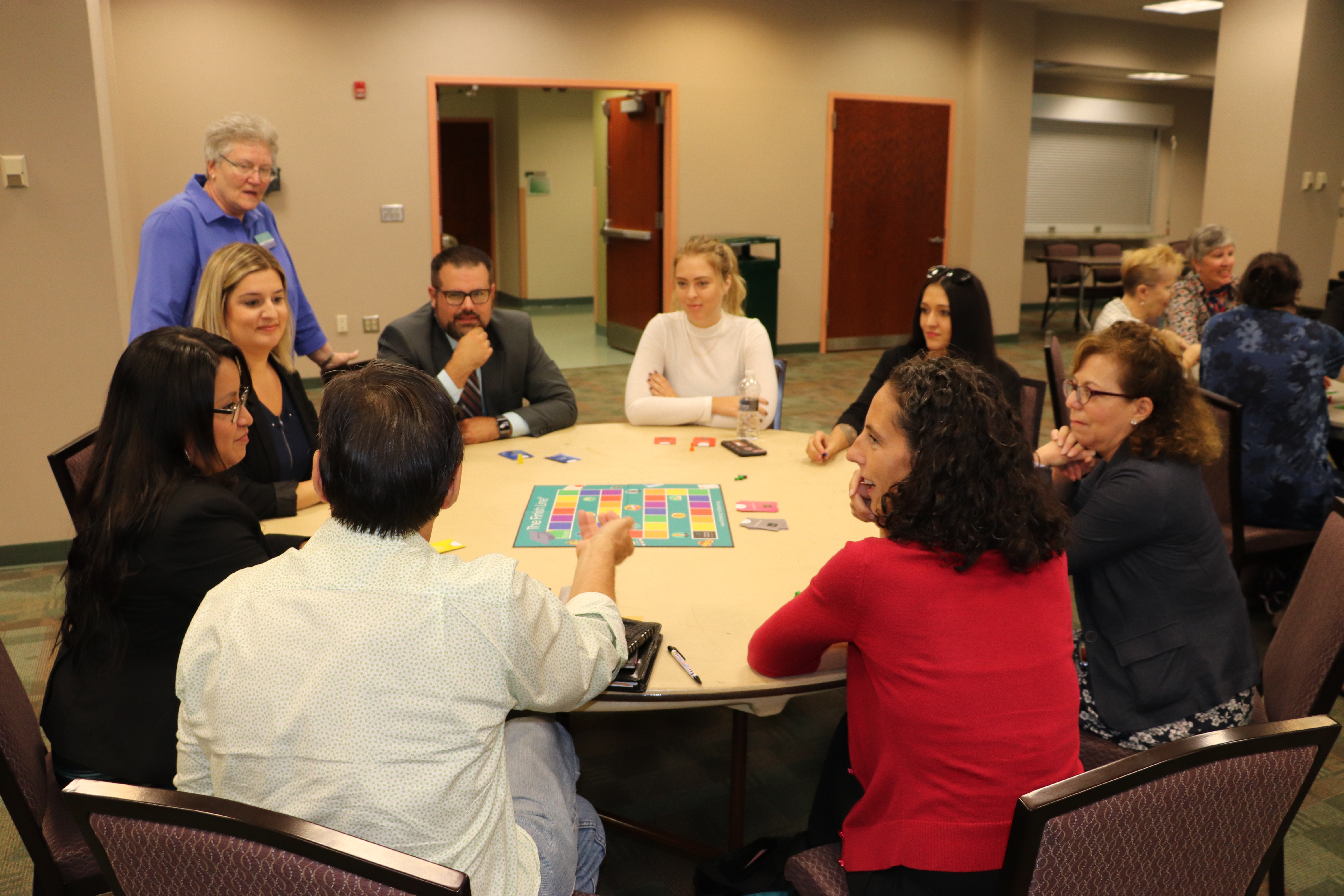 Members of the HCCC community play The Finish Line Game at College Service Day 2019.