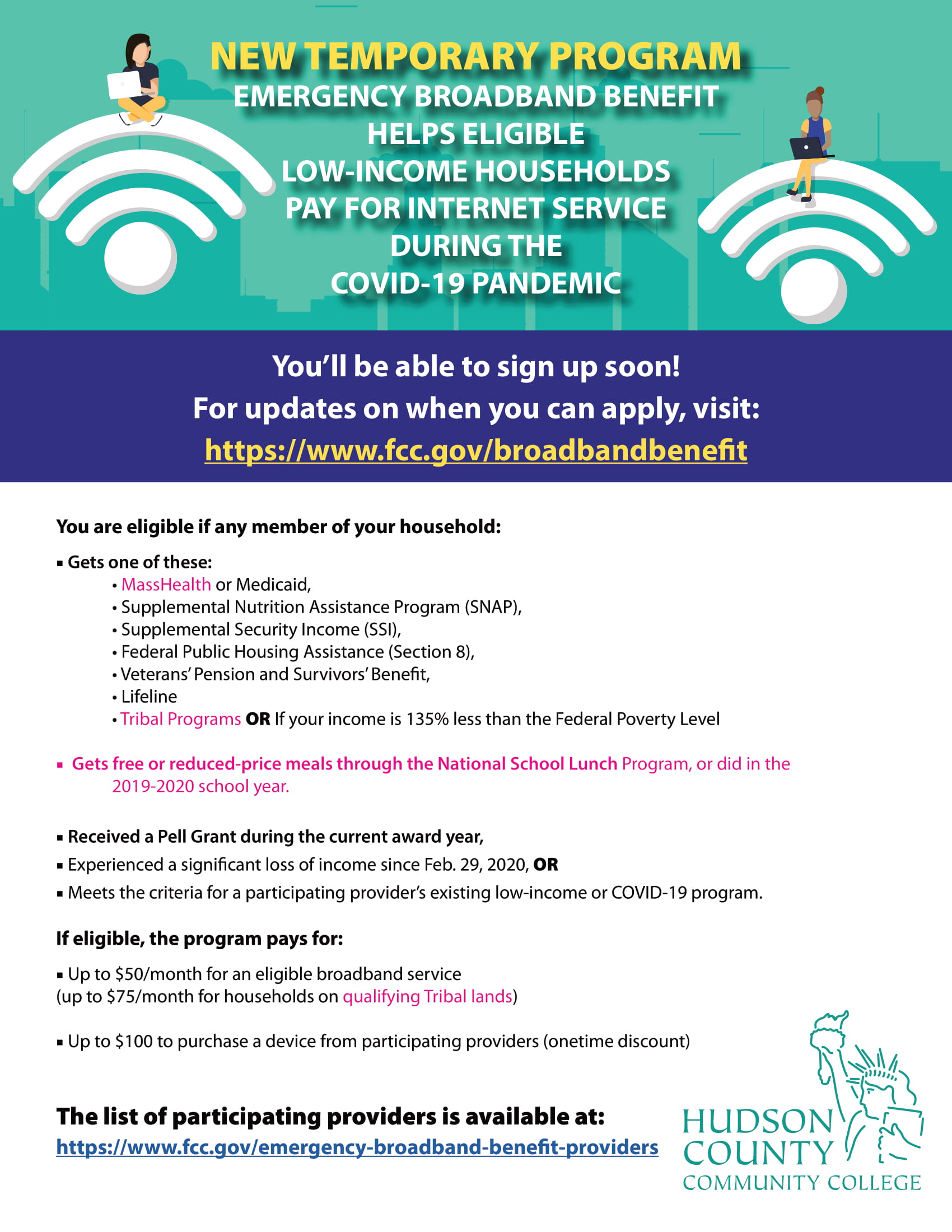 The Emergency Broadband Benefit flyer.