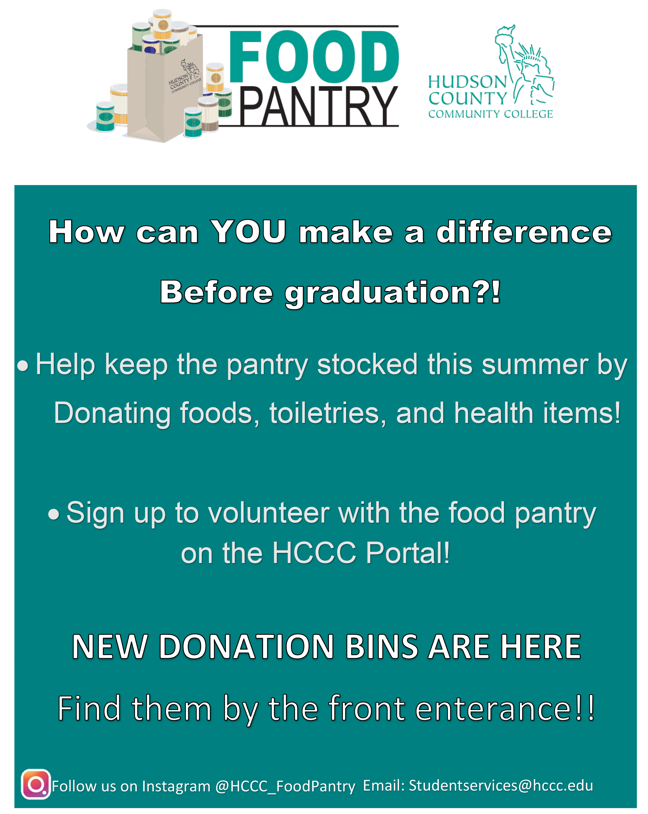 The Food Pantry Make a Difference Flyer.