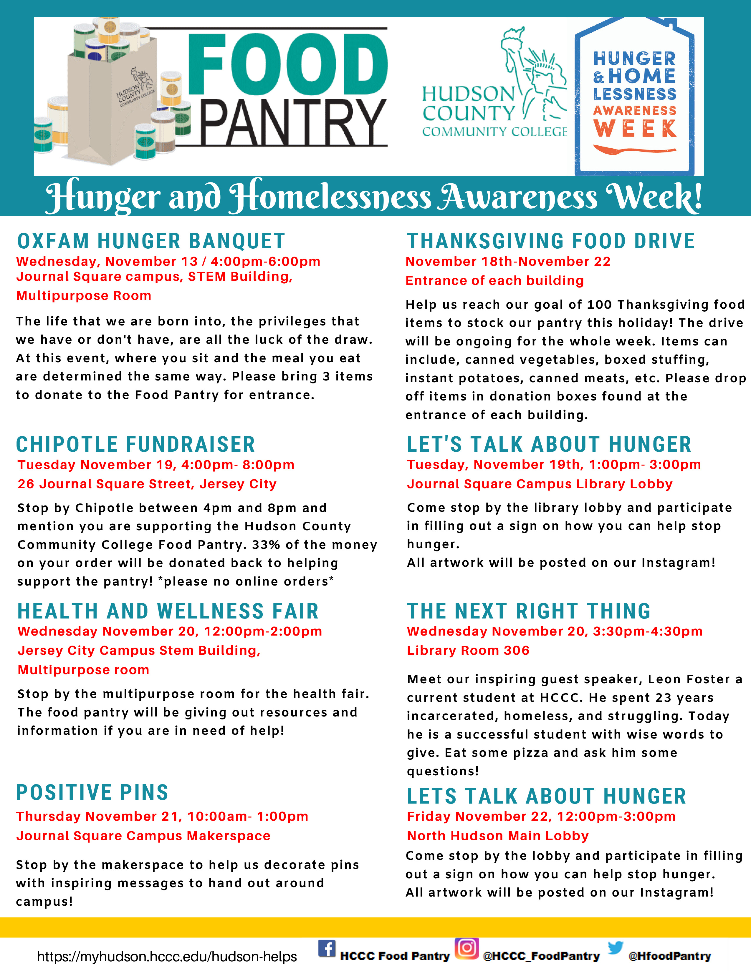The Food Pantry Info Flyer.