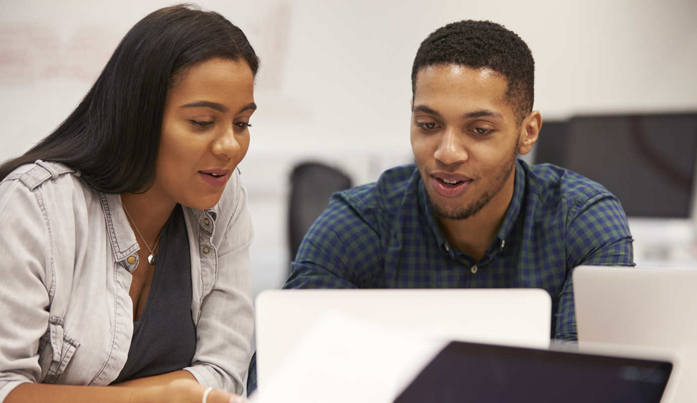 Two students studying