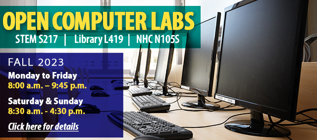 Open Labs Schedule - Fall 2023