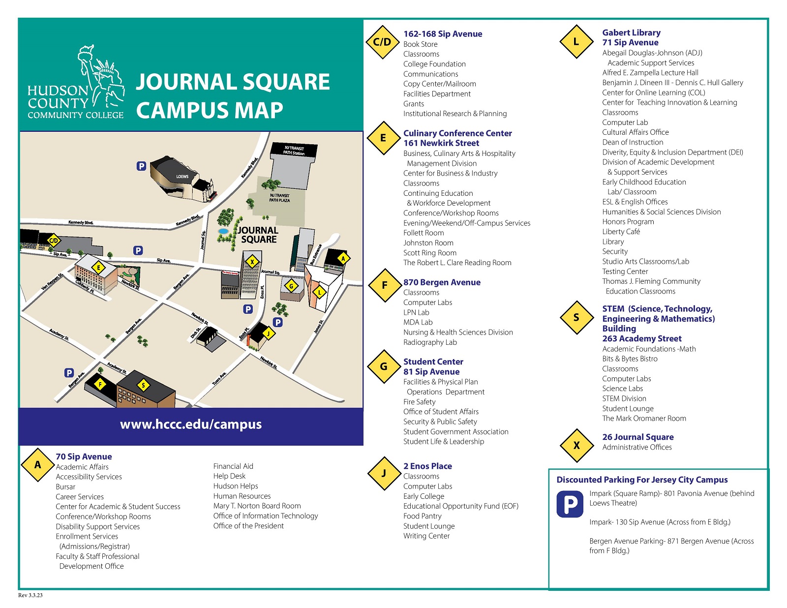 Mapa del campus de Journal Square