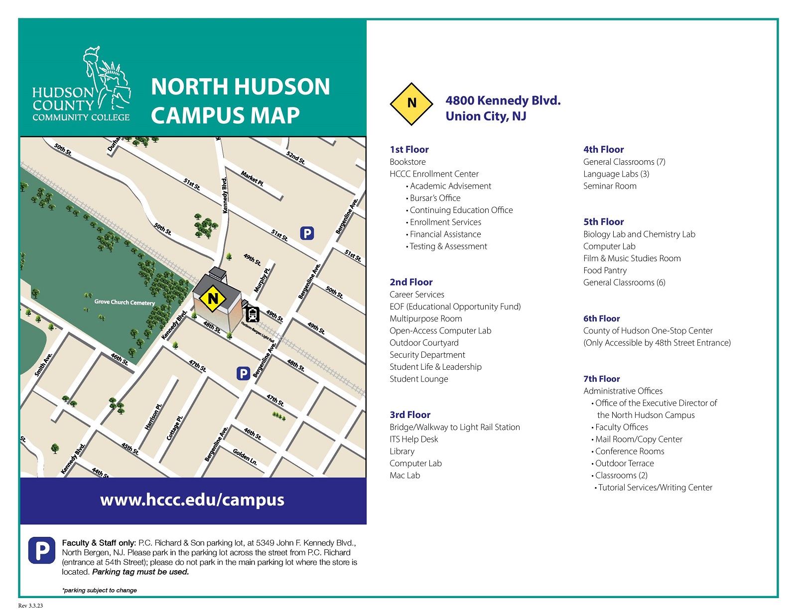 Mapa del campus de North Hudson