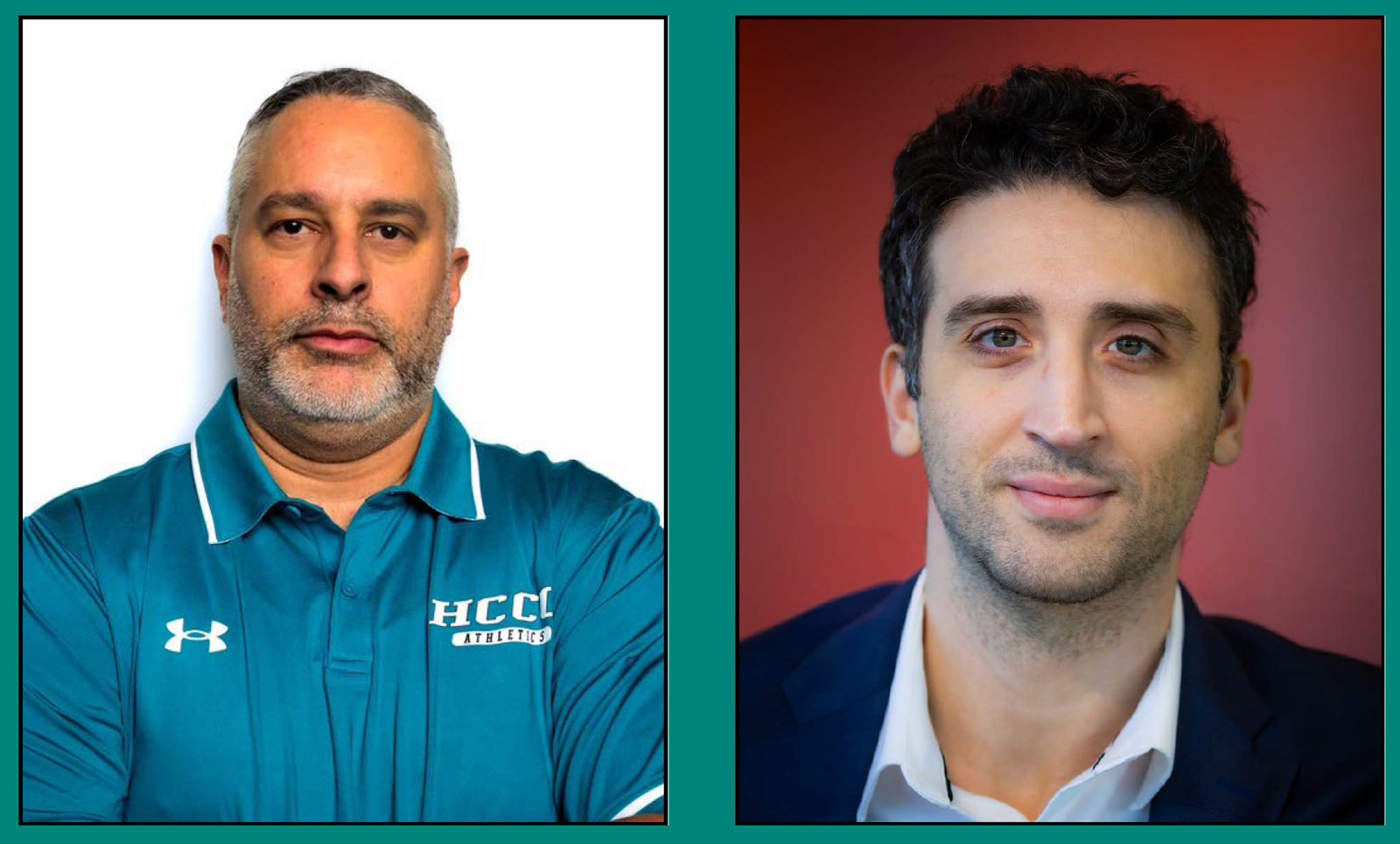 Hudson County Community College has hired Carlos Cueto as Women’s Basketball Head Coach (left), and Ethan Nardone as Men’s Basketball Head Coach.