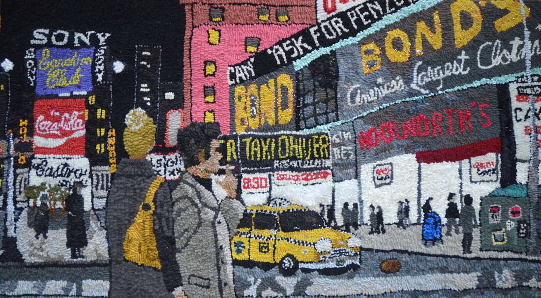 Pictured here, “Times Square 1976” by Mary Tooley Parker.