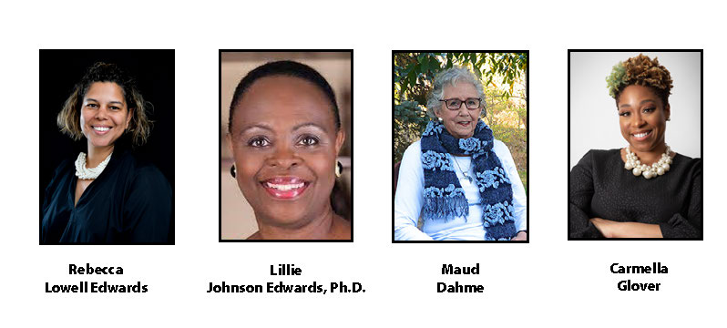 Pictured from left: Rebecca Lowell Edwards, Chief Communications Officer, American Civil Liberties Union; Lillie Johnson Edwards, Ph.D., Scholar, Public Historian, NJ Amistad Legislation; Maud Dahme, New Jersey Hall of Fame Inductee, former Commissioner, New Jersey State Board of Education, and Holocaust Survivor; and Carmella Glover, President, Diversity Action Alliance and President-Elect, Public Relations Society of America, New York.