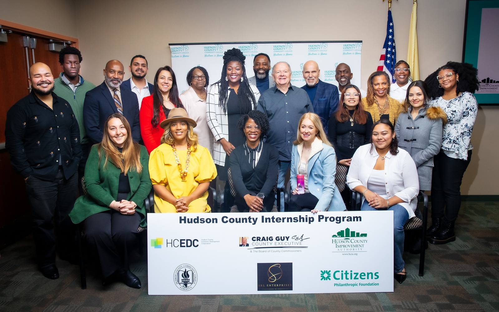 County officials, and HCCC faculty, staff, and students who participated recently in the Hudson County Internship Program supported by Citizens Bank.
