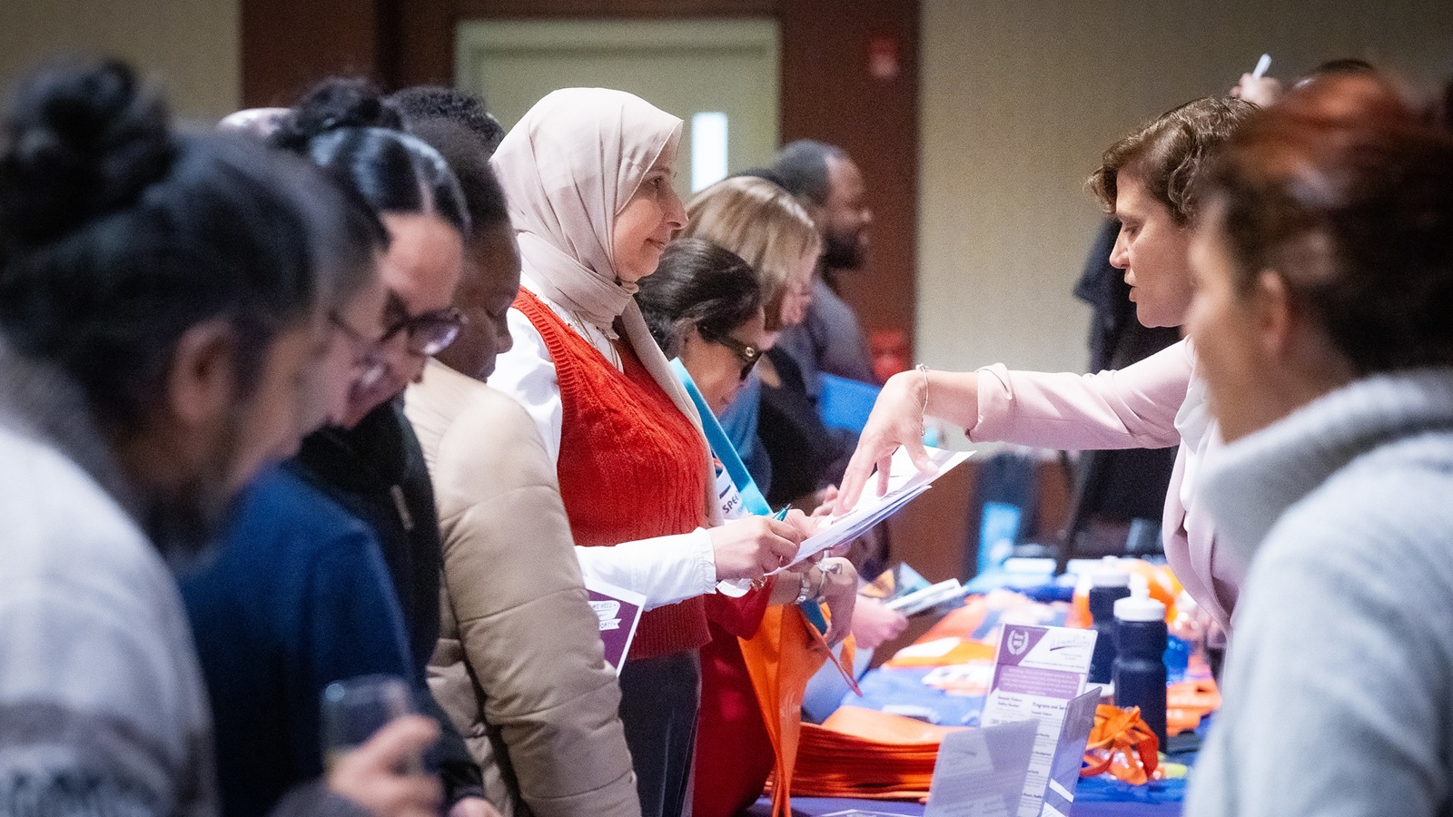 HCCC alumni speak with employers at the College’s networking event in November.