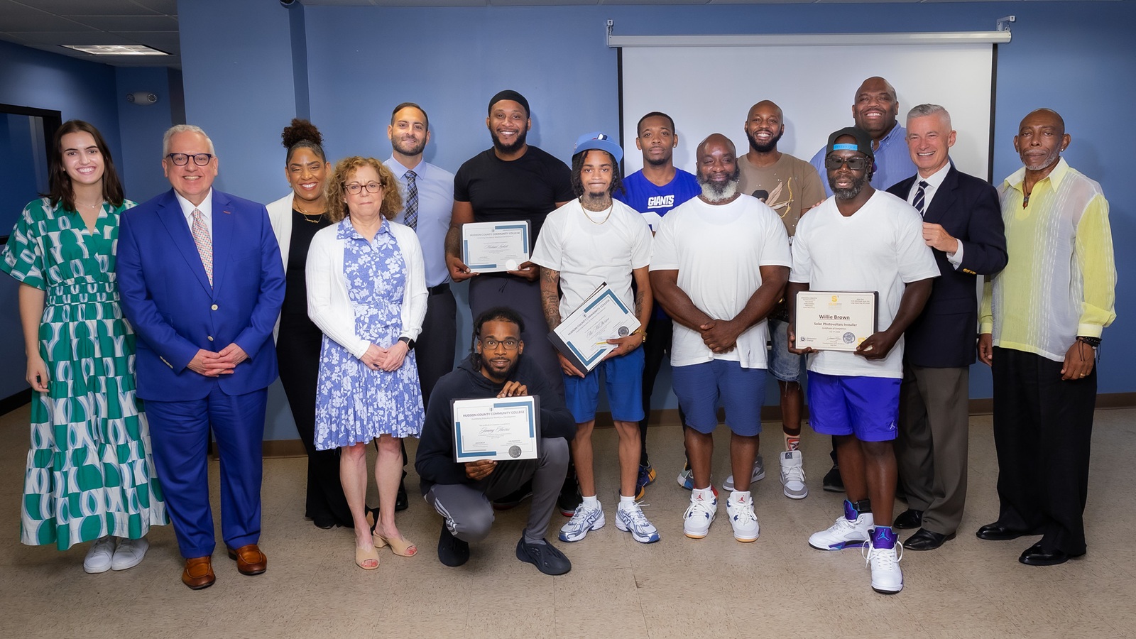 Hudson County Community College (HCCC) celebrated eleven students who completed Solar Installation Training.