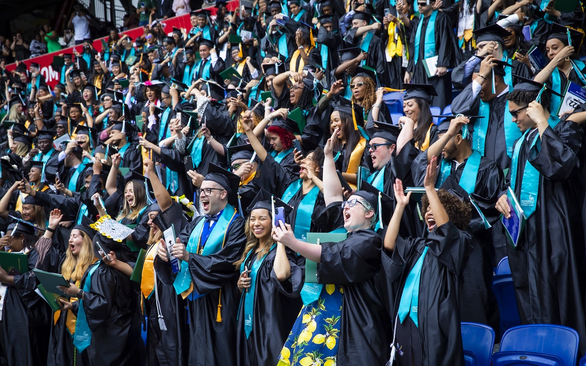 Hudson County Community College Class of 2022 graduates celebrate at Commencement exercises.