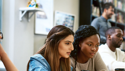 Two students studying