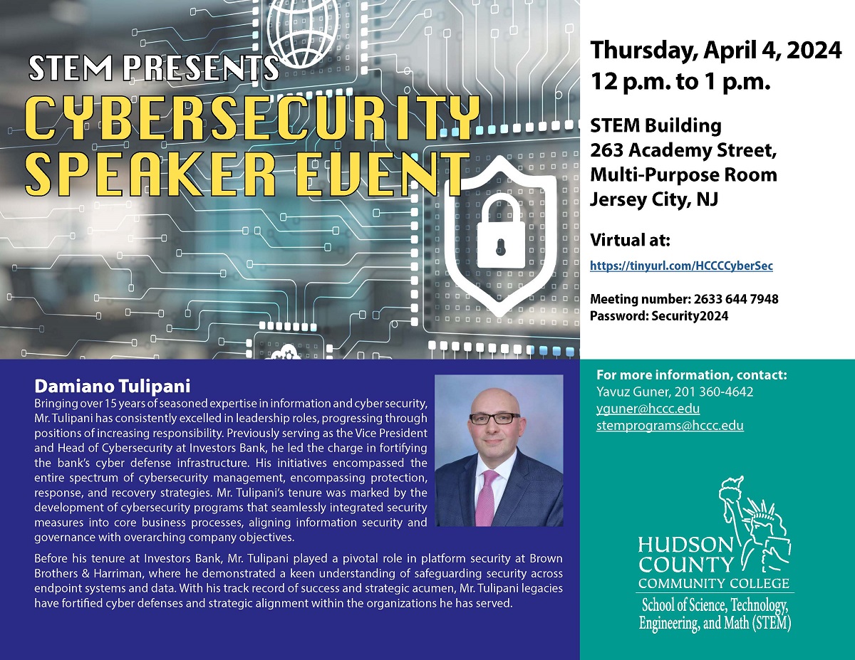 Cybersecurity Speaker Event - Damiano Tulipani