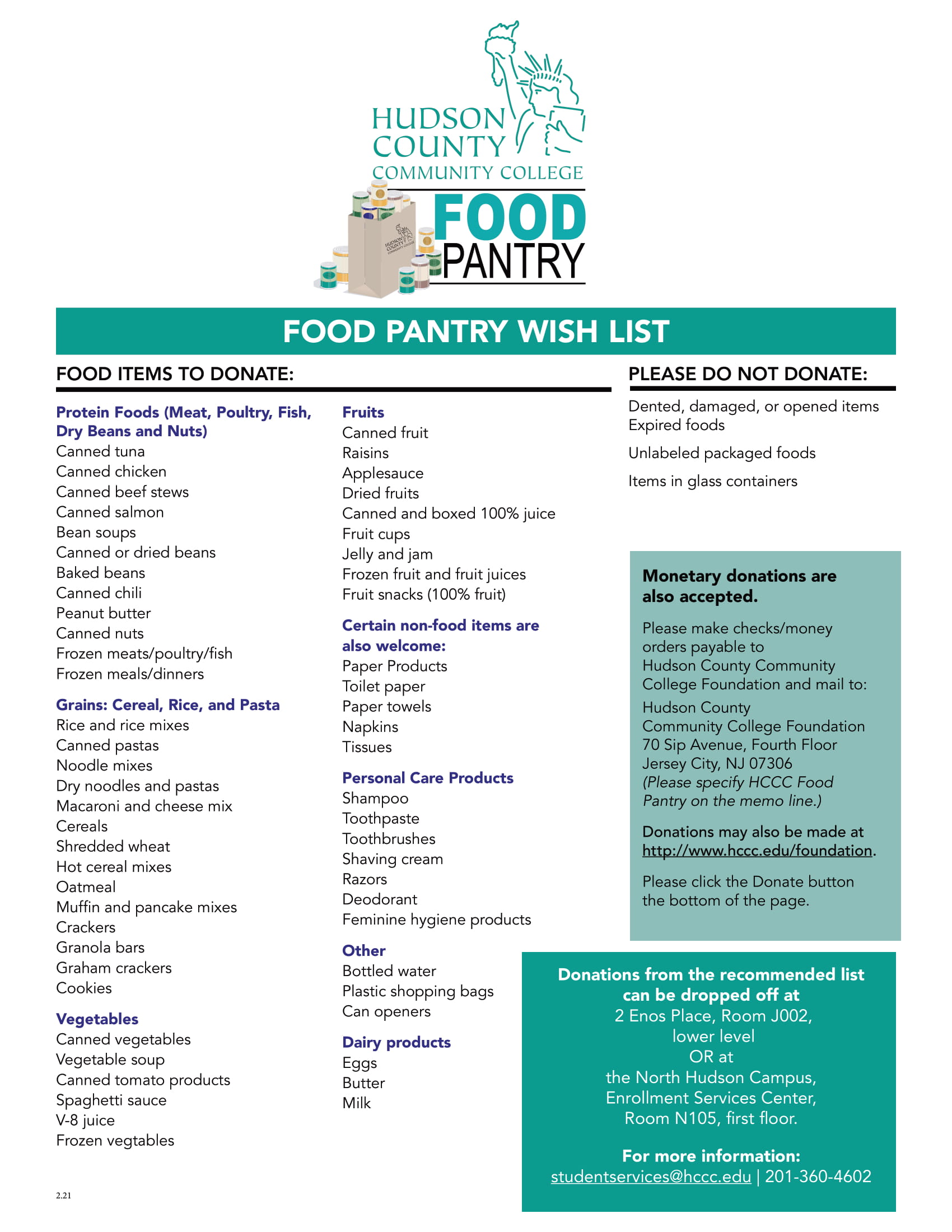 Food Pantry Wishlist